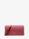 Michael Kors Outlet Jet Set Medium Signature Logo Crossbody Bag In Red