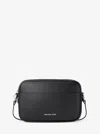 Michael Kors Outlet Jet Set Pebbled Leather Camera Crossbody Bag In Black