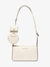 Michael Kors Outlet Jet Set Saffiano Leather Crossbody Bag With Case For Apple Airpods Pro In Neutral