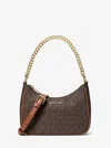 Michael Kors Outlet Jet Set Signature Logo Convertible Crossbody Bag In Brown