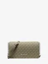 Michael Kors Outlet Jet Set Signature Logo Crossbody Bag In Green