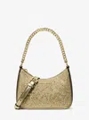Michael Kors Outlet Jet Set Small Embellished Convertible Crossbody Bag In Gold