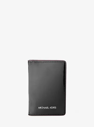 Michael Kors Outlet Jet Set Small Metallic Bi-fold Wallet In Black