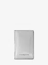 Michael Kors Outlet Jet Set Small Metallic Bi-fold Wallet In Silver