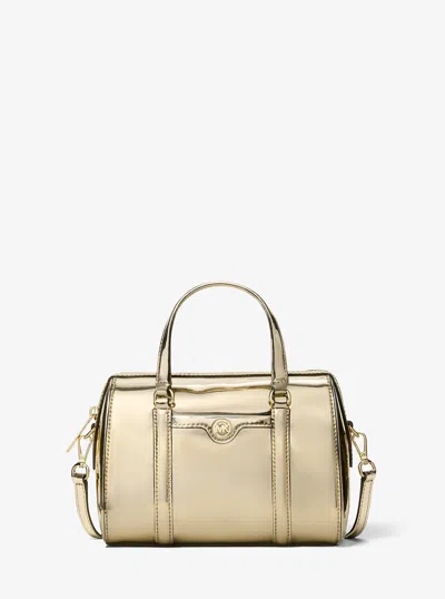 Michael Kors Outlet Jet Set Small Metallic Convertible Crossbody Bag In Gold