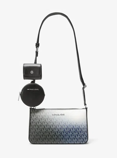 Michael Kors Outlet Jet Set Small Ombré Signature Logo Crossbody Bag With Case For Apple Airpods Pro In Multi
