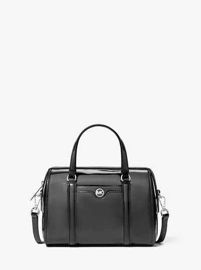 Michael Kors Outlet Jet Set Small Patent Duffel Crossbody Bag In Black