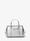 Michael Kors Outlet Jet Set Small Patent Duffel Crossbody Bag In Silver