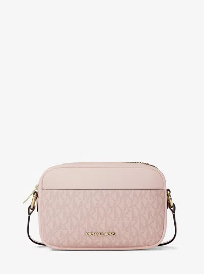 Michael Kors Outlet Jet Set Small Signature Logo Camera Crossbody Bag In Multi