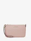 Michael Kors Outlet Jet Set Small Signature Logo Convertible Wristlet In Pink