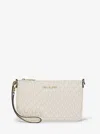 Michael Kors Outlet Jet Set Small Signature Logo Convertible Wristlet In Neutral