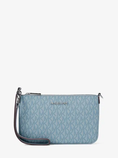 Michael Kors Outlet Jet Set Small Signature Logo Convertible Wristlet In Multi