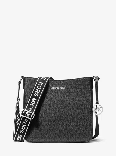 Michael Kors Outlet Jet Set Small Signature Logo Crossbody Bag In Black
