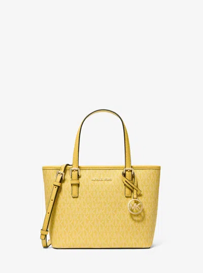 Michael Kors Outlet Jet Set Travel Extra-small Logo Top-zip Tote Bag In Multi