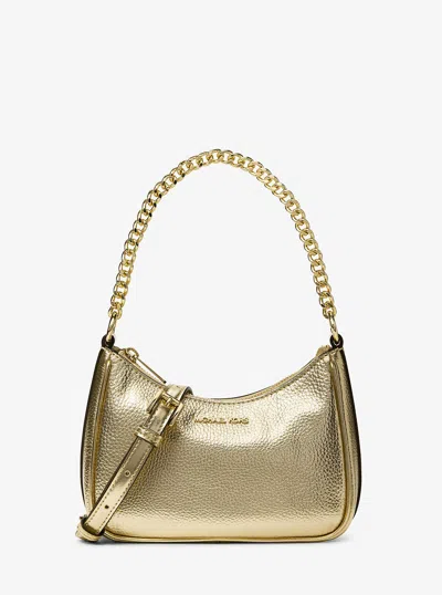 Michael Kors Outlet Jet Set Travel Extra-small Metallic Convertible Crossbody Bag In Gold