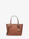 Michael Kors Outlet Jet Set Travel Extra-small Saffiano Leather Top-zip Tote Bag In Brown