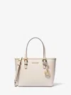 Michael Kors Outlet Jet Set Travel Extra-small Saffiano Leather Top-zip Tote Bag In White