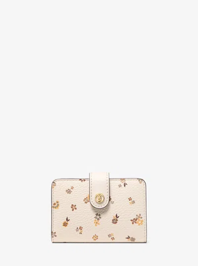 Michael Kors Outlet Jet Set Travel Floral Printed Billfold Wallet In Natural