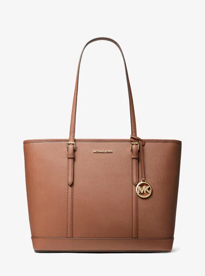 Michael Kors Outlet Jet Set Travel Large Saffiano Leather Tote Bag In Multi