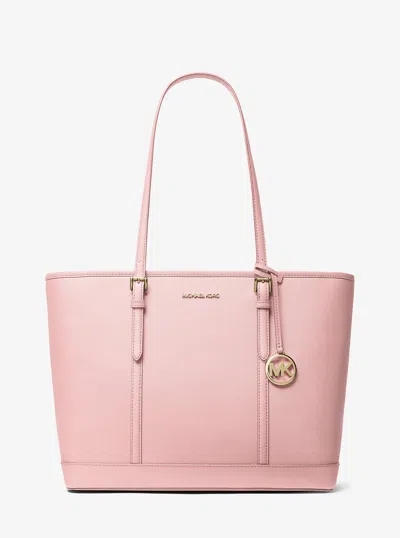 Michael Kors Outlet Jet Set Travel Large Saffiano Leather Tote Bag In Pink