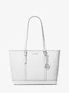 Michael Kors Outlet Jet Set Travel Large Saffiano Leather Tote Bag In White