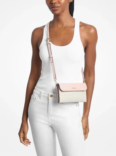 Michael Kors Outlet Jet Set Travel Large Signature Logo 3-in-1 Tote Bag In Pink