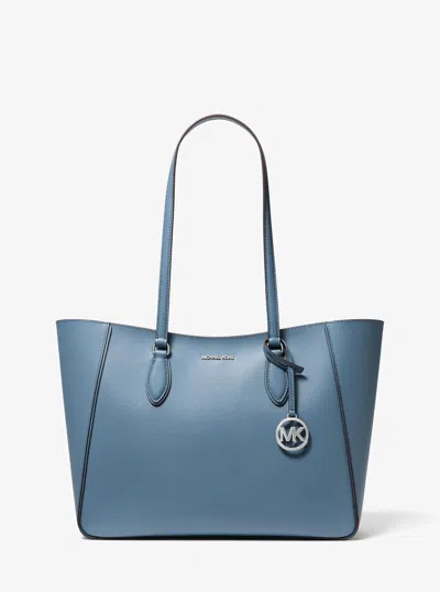 Michael Kors Outlet Jet Set Travel Large Signature Logo 3-in-1 Tote Bag In Blue