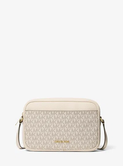 Michael Kors Outlet Jet Set Travel Large Signature Logo Camera Crossbody Bag In Multi