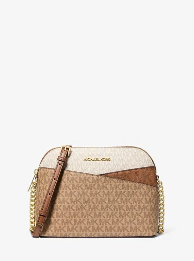 Michael Kors Outlet Jet Set Travel Medium Color-block Signature Logo Crossbody Bag In Multi