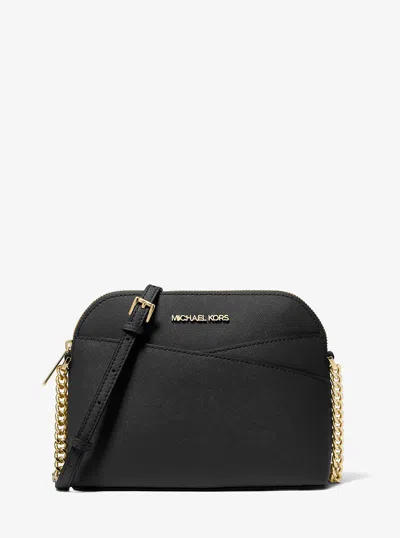 Michael Kors Outlet Jet Set Travel Medium Dome Crossbody Bag In Black