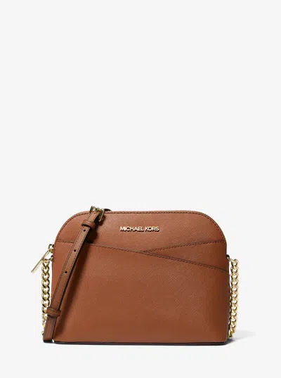 Michael Kors Outlet Jet Set Travel Medium Dome Crossbody Bag In Brown