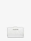 Michael Kors Outlet Jet Set Travel Medium Logo Bi-fold Wallet In Silver