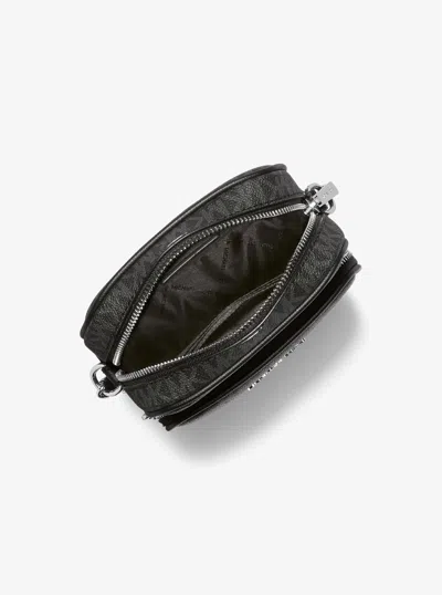 Michael Kors Outlet Jet Set Travel Medium Logo Crossbody Bag In Gray