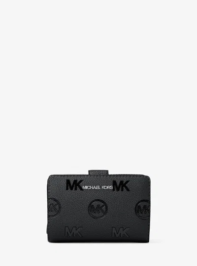 Michael Kors Outlet Jet Set Travel Medium Logo Debossed Billfold Wallet In Black