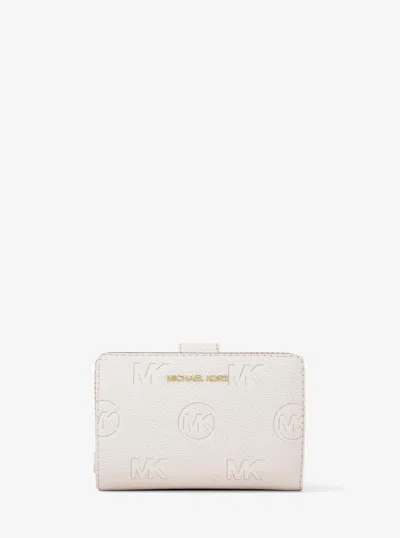 Michael Kors Outlet Jet Set Travel Medium Logo Debossed Billfold Wallet In Natural
