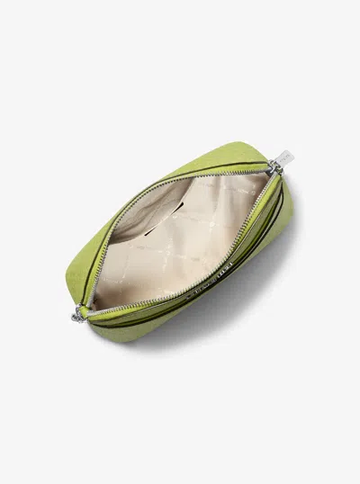Michael Kors Outlet Jet Set Travel Medium Logo Dome Crossbody Bag In Green