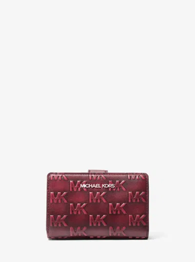 Michael Kors Outlet Jet Set Travel Medium Logo Embossed Wallet In Multi