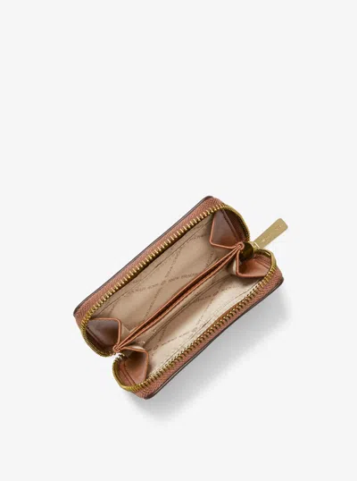 Michael Kors Outlet Jet Set Travel Medium Logo Zip-around Card Case In Sand