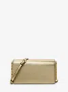 Michael Kors Outlet Jet Set Travel Medium Metallic Crossbody Bag In Gold