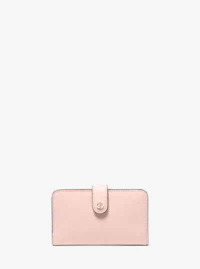 Michael Kors Outlet Jet Set Travel Medium Pebbled Leather Billfold Wallet In Multi