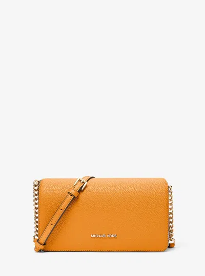 Michael Kors Outlet Jet Set Travel Medium Pebbled Leather Crossbody Bag In Multi