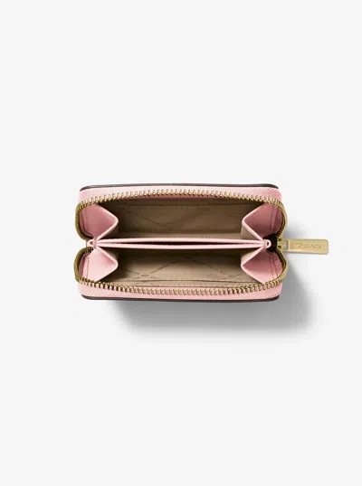 Michael Kors Outlet Jet Set Travel Medium Saffiano Leather Wallet In Pink