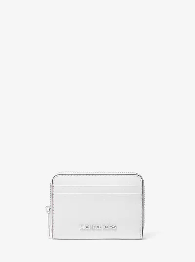 Michael Kors Outlet Jet Set Travel Medium Saffiano Leather Wallet In White