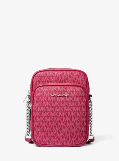 Michael Kors Outlet Jet Set Travel Medium Signature Logo Crossbody Bag In Multi