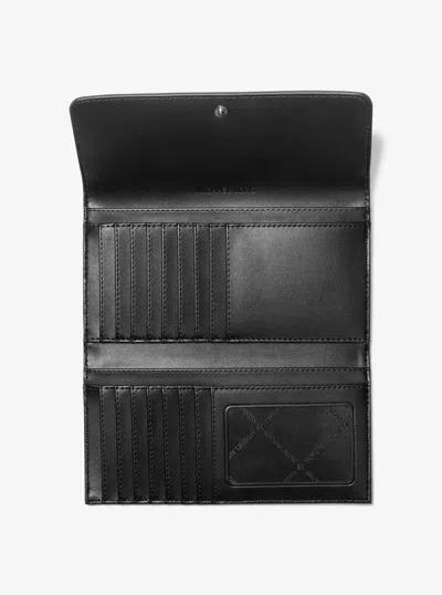 Michael Kors Outlet Jet Set Travel Signature Logo Tri-fold Wallet In Silver