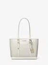 Michael Kors Outlet Jet Set Travel Small Logo Top-zip Tote Bag In White