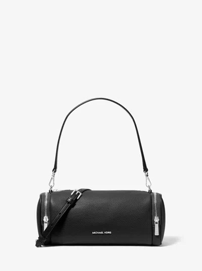 Michael Kors Outlet Jet Set Travel Small Pebbled Leather Convertible Crossbody Bag In Black