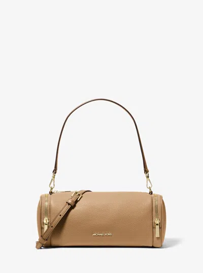 Michael Kors Outlet Jet Set Travel Small Pebbled Leather Convertible Crossbody Bag In Brown