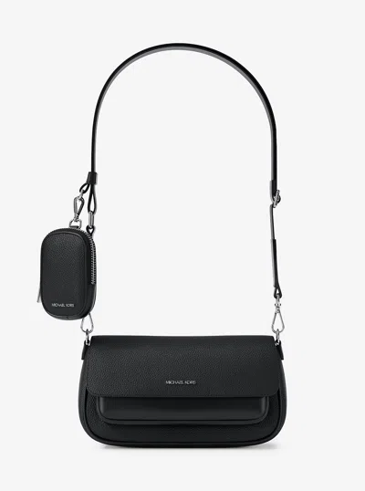 Michael Kors Outlet Jet Set Travel Small Pebbled Leather Crossbody Bag With Pouch In Black