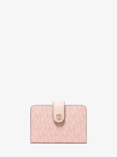 Michael Kors Outlet Jet Set Travel Small Signature Logo Billfold Wallet In Multi